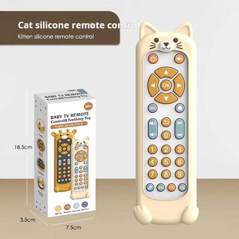 Baby Silicone TV Remote Control Cartoon Animal Children With Music Remote Control Early Education Cognitive Toys