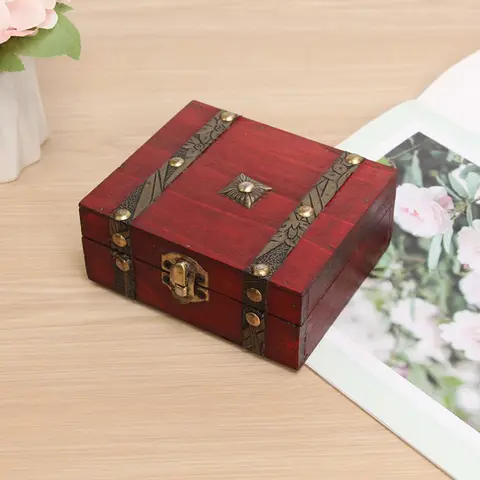 Retro Storage Box Jewelry Wood Wooden Lock Catch Organizers Vintage Gifts Container Sundries Organizer Storages Boxes