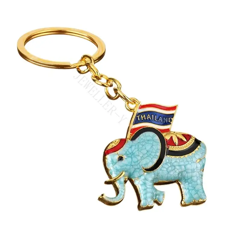 R7UF Exquisite Elephant Shaped Keychain Symbolizing Joys And Good Luck Keyring Bag Accessories Handmade Travel Souvenir