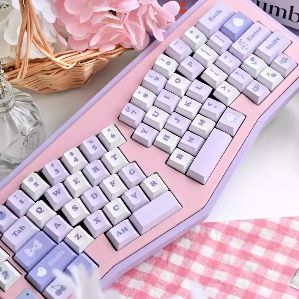 

1 Set Good Luck Theme Keycap PBT Dye Sublimation Key Caps Cherry Profile Lavender Keycap For MX Switch Keyboards Alice 64 96 980