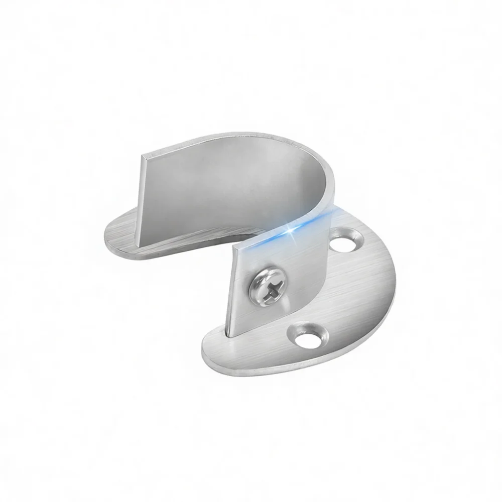 Premium Stainless Steel Open Flange Socket Closet Pole Support Holder Wardrobe Rail Bracket For Hanging Clothes Rod Installation