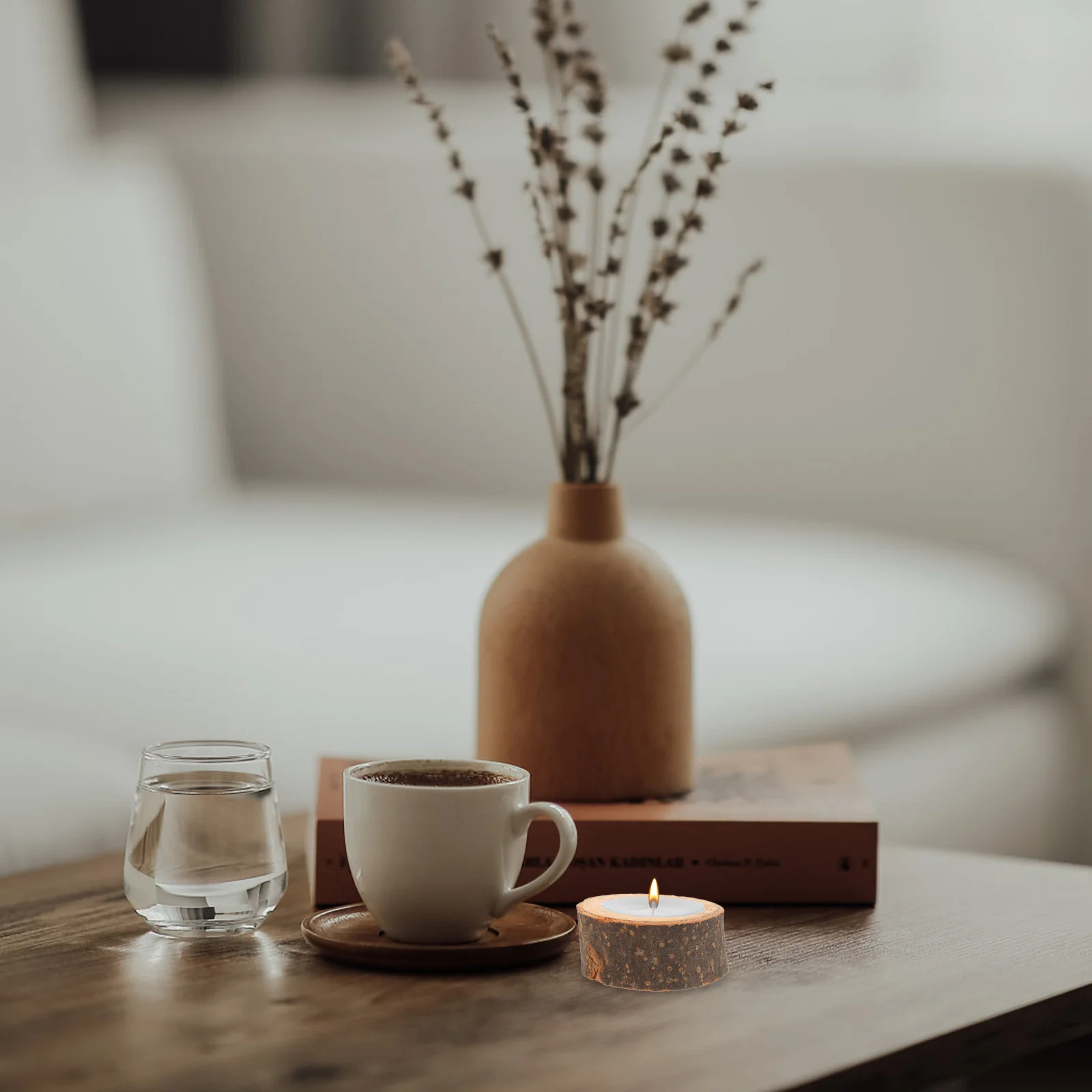 

3Pcs Wooden Tea Light Holders Rustic Votive Candles Stand Wedding Decoration Home Living Room Restaurant Spa Gift Ideas