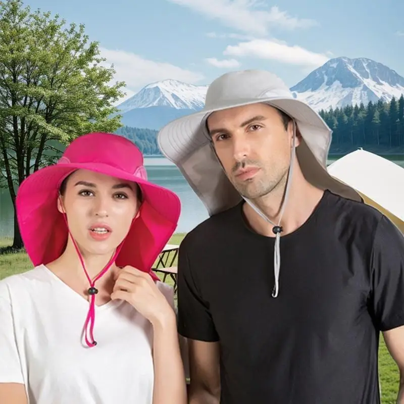 

Шляпа от солнца с большими полями для мужчин и женщин, дышащие рыболовные шапки, солнцезащитные сетки, рыбацкая шляпа, походные