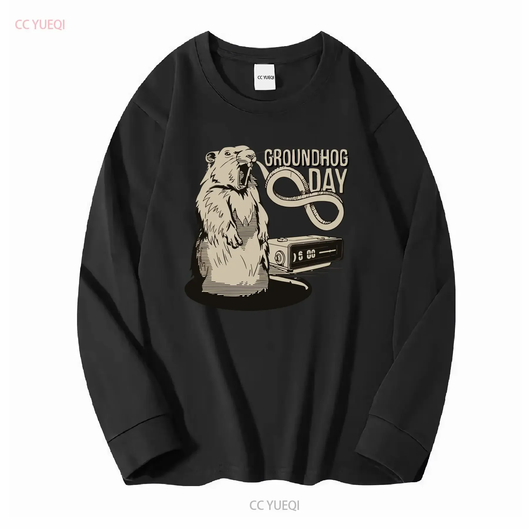 Groundhog Day Infinity Alarm Clock T Shirt vintage Washed Stylish homme Unisex Top For Everyday Wear graphic Breathable