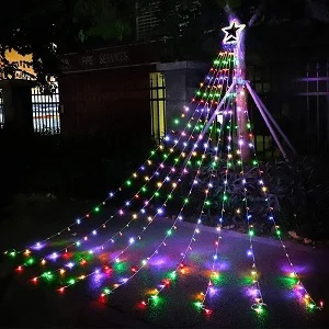 

Outdoor Christmas Decorations Waterfall Solar Lights 350 LED 8 Modes Tree Lights Gift Patio Lights Decor Tree Wedding Yard Porch