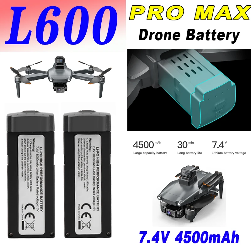 Original LYZRC L600 ProMax Battery 7.4V 4500mAh 30min Long Life For L600 ProMax Dron Battery RC Quadcopter L600 Accessories Part