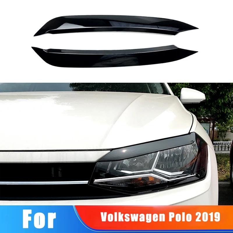

For Volkswagen Polo 2019 Car Front Headlight Eyebrow Exterior Sticker Decoration Modification Accessories Auto