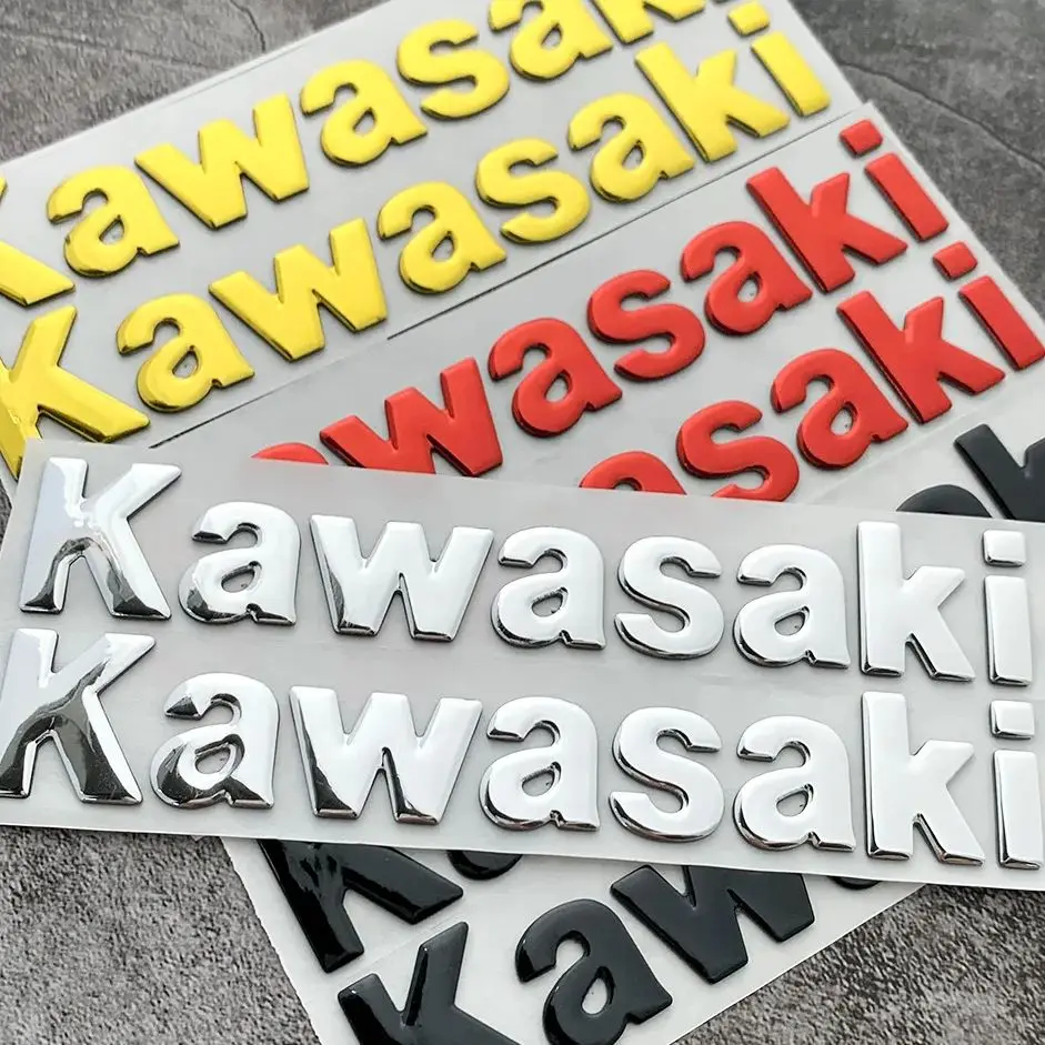 For Kawasaki Ki Motorcycle 3D Three-Dimensional Soft Rubber Letter Sticker Fuel Tank Body Pedal Sticker