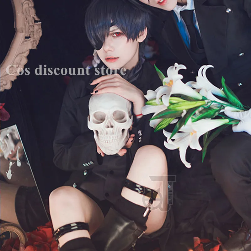 

Evil Ciel Phantomhive Cosplay Costumes Anime Kuroshitsuji Black Butler Women Men Halloween Carnival Cos Clothes Uniforms New