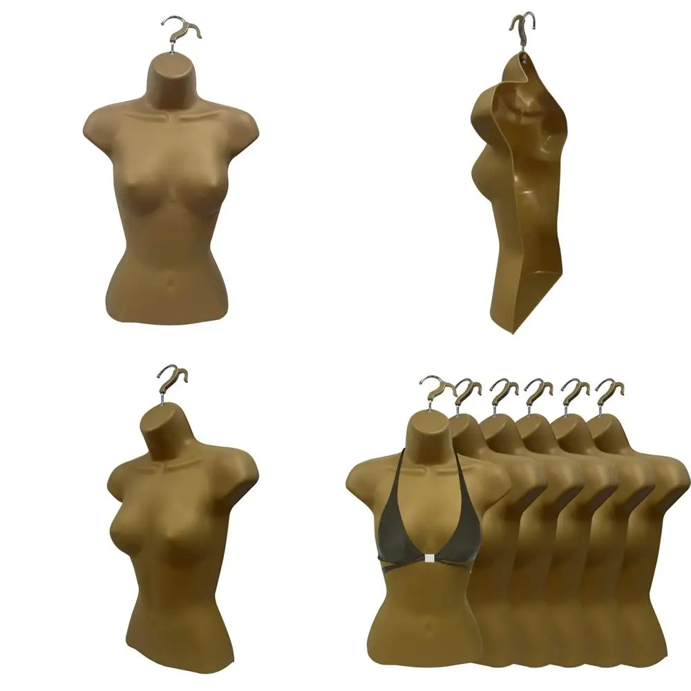 

Stackable Hollow Back Female Mannequin for T-Shirt Display, Countertop, Craft Projects with Hanging Hooks