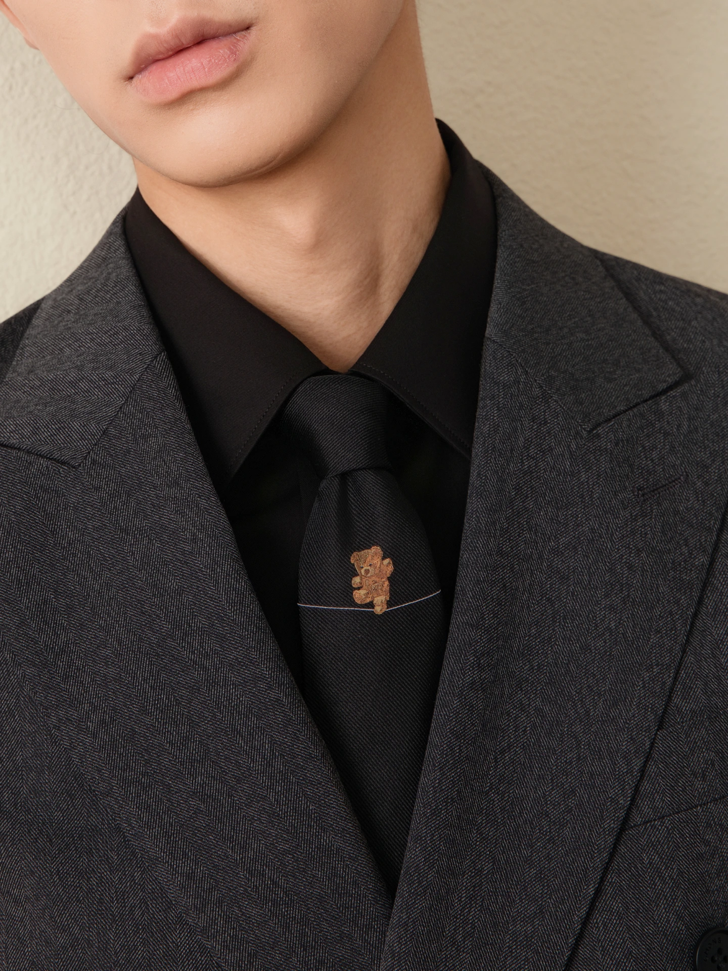 g·mons-men's-faion-casual-bla-bear-silk-tie-wedding-busin-formal-office-tie-stand-width-arrow-pattern-color