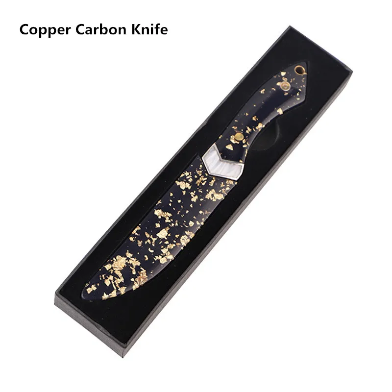 

Outdoor Knife High Hardness Nordic High Gloss Mirror Collector Knife Camping Survival Knife Fruit Knife Copper Carbon Knife