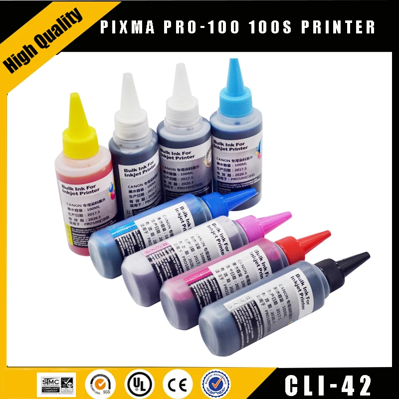 einkshop 1 Set (8pcs) Refillable Ink CLI 42 Dye Ink CLI-42 for Canon PIXMA PRO-100 A3 Printer Cli-42 Compatible for CLI42 INK