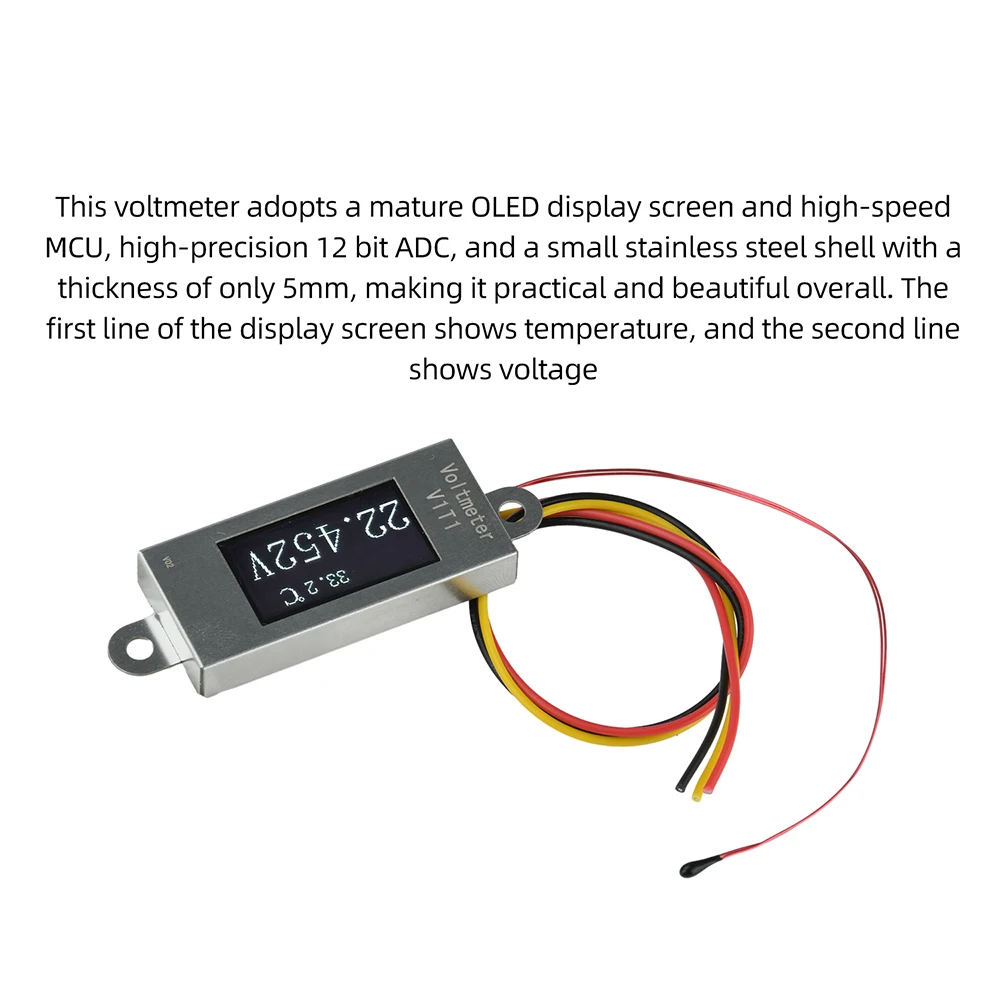 Mini-Digital-Voltmeter 0-30V Ultra-Dünn mit 0,77-Zoll-OLED-Display Temperatur-Spannungs-Monitor für DIY-Industrieanwendungen – Detail 13