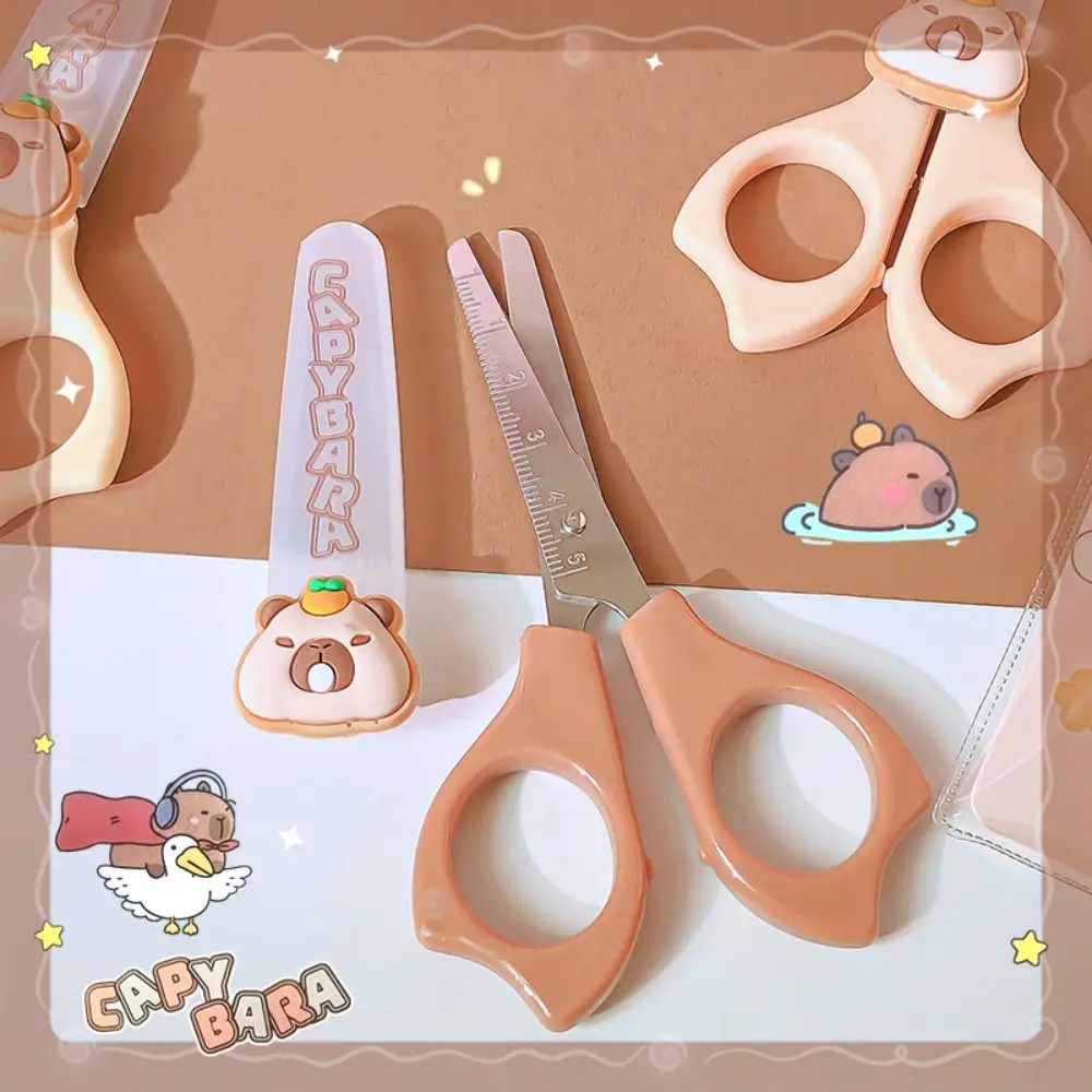 かわいい漫画カピバラはさみ DIY 紙切断手作りはさみ安全ギフト子供のはさみ文具学用品
