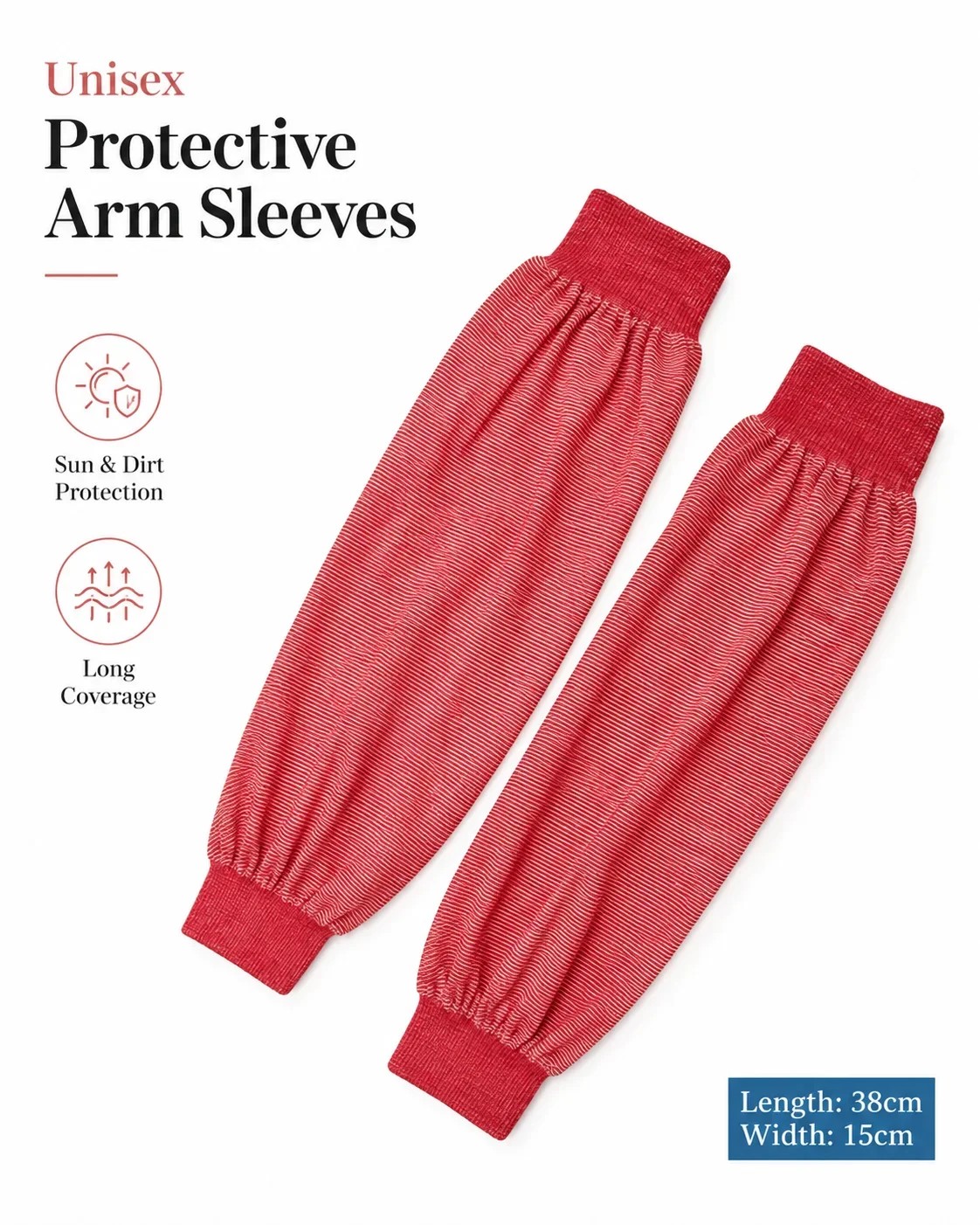 Extra Long Anti-Stain Sun Sleeves, Unisex UV Protection Arm Covers, Outdoor Sports Work Site Kitchen Protective Sleeves