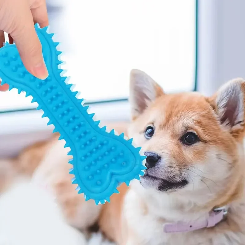 1PC Pet Chew Toy Soft Rubber Bite-resistance Bone Shape Teeth Grinding Chewing Toys for Small Dogs Training Pet Supplies image 2