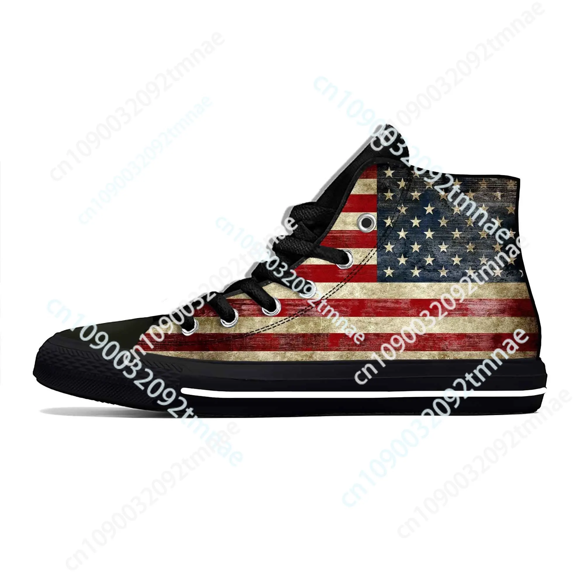 US USA American America Flag United States Funny Casual Cloth Shoes High Top Comfortable Breathable Custom Men Women Sneakers