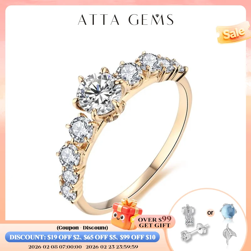 

Обручальное кольцо Attagems из желтого золота с муассанитом 0,5 карат, 10 к, 14 к