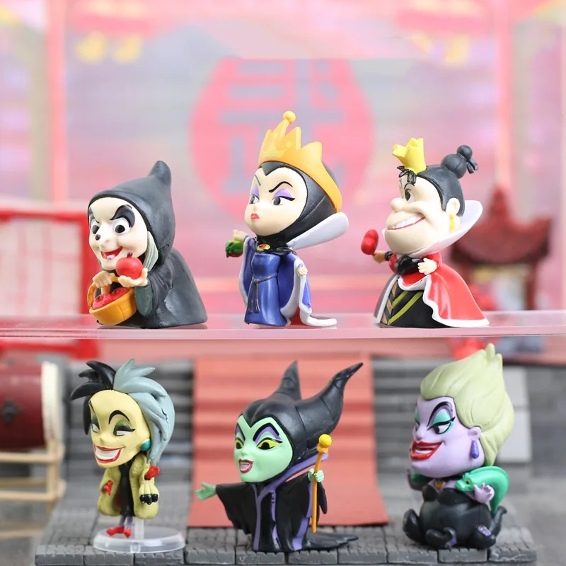 Anime Villain Figure Queen Cruella Maleficent Evil Witch Action Figure Collection Model Doll Toys Kids Birthday Christmas Gift