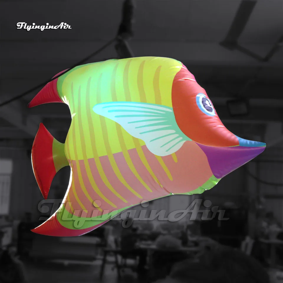 Hanging LED Inflatable Fish Party Balloons Air Blow Up Cartoon Fish With Light For Restaurant And Aquarium Decoration