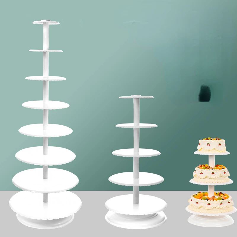 Cake rack with multiple layers of European style creative birthday wishes, wedding desserts, single column 3689,3-5-6-8-90 layer