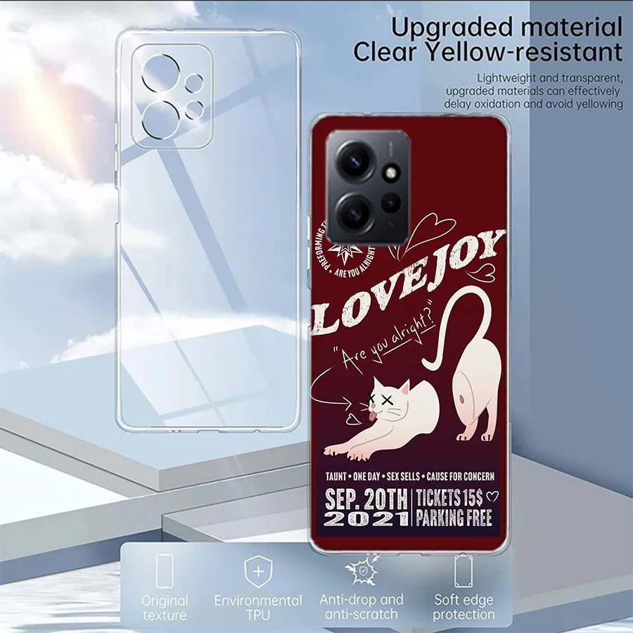 Lovejoy-Band Case For Xiaomi Redmi Note 12 11 Pro Plus 12S 11E 11T 11S 10 10S 9 9S 9T 8 8T Pro 7 6 5 Cover