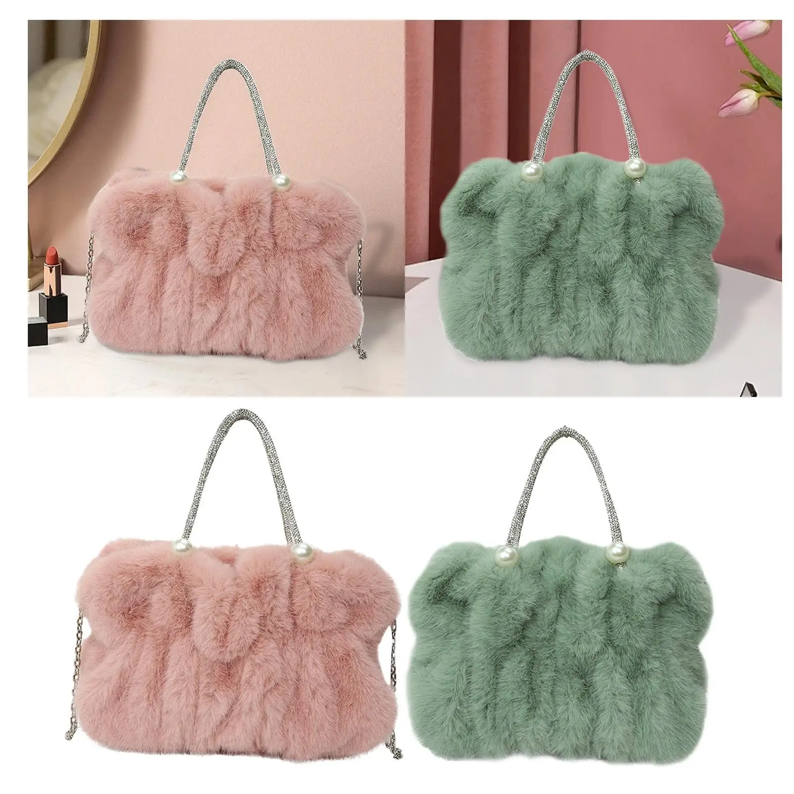 

Женская плюшевая сумка-тоут, портативная сумка, модная удобная повседневная сумка с верхней ручкой