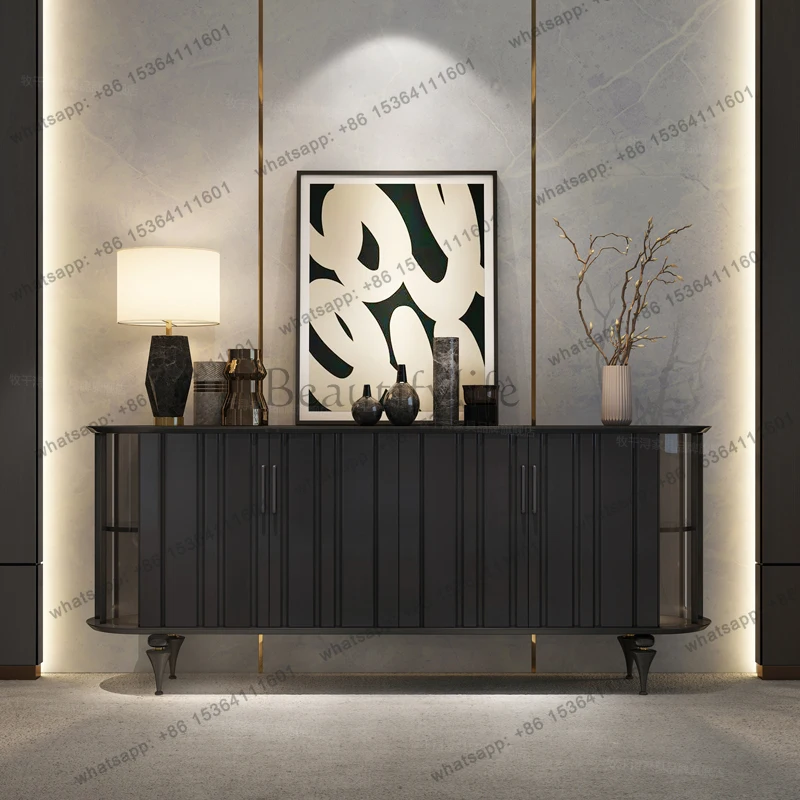 

French entrance cabinet directly opposite the door villa living room light luxury retro style storage decorative cabinet