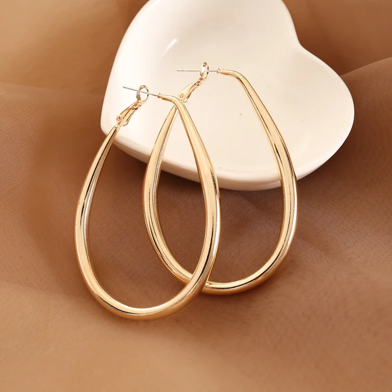 Fashion Irregular Oversized Big Hoop Earrings For Women Basketball Brincos Large Thick Round Circle Earrings Hoops Punk Jewelry