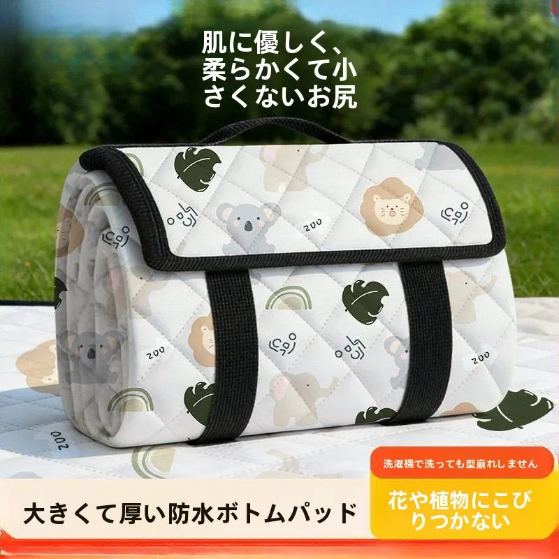 2026年新型ポータブル厚手防水ピクニックマット屋外キャンプテント芝生春旅行マット黒色風エアマットレス