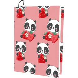 1pc Panda Stretchable Book Cover Strawberry Pink Washable Reusable Large Nylon Book Protector 9.4x15.7 Inch Elastic Notebook