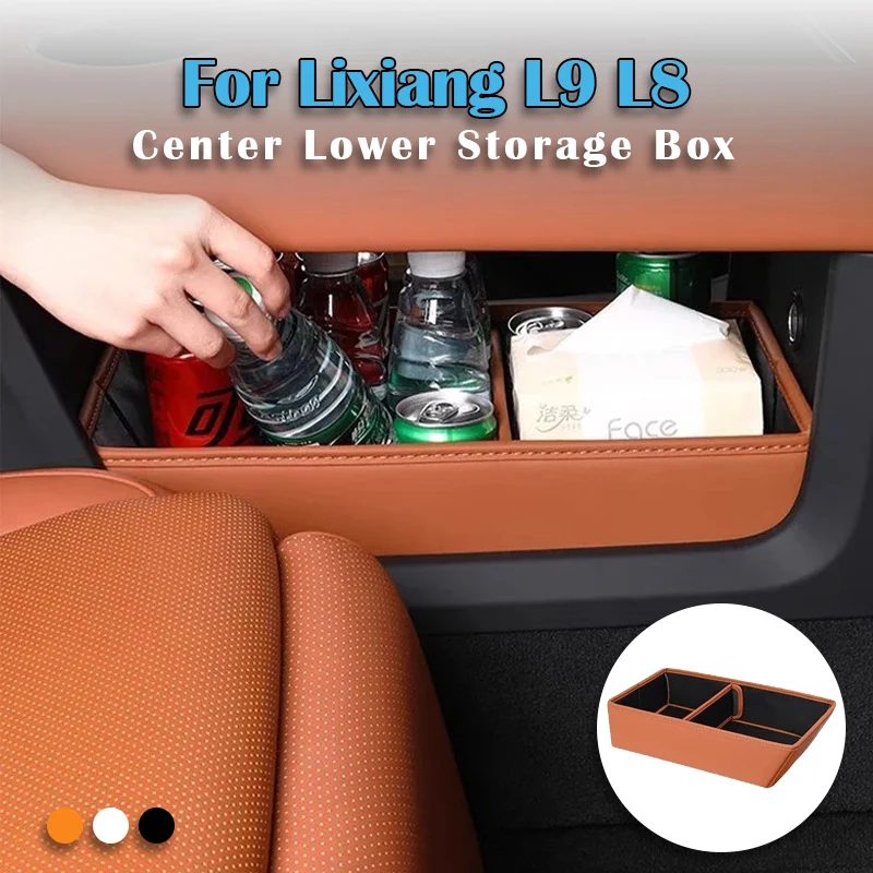 

Leather Car Lower Central Console Storage Box Organizer Holder Case For LiXiang L8 L9 2022 2023 2024 Auto Interior Accessories