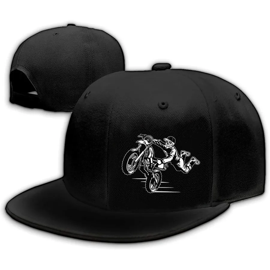 Sombrero de calavera para motocicleta, sombreros planos para hombres, mochila a presión, sombreros para hombres, gorra de béisbol Snapback para adolescentes y niños