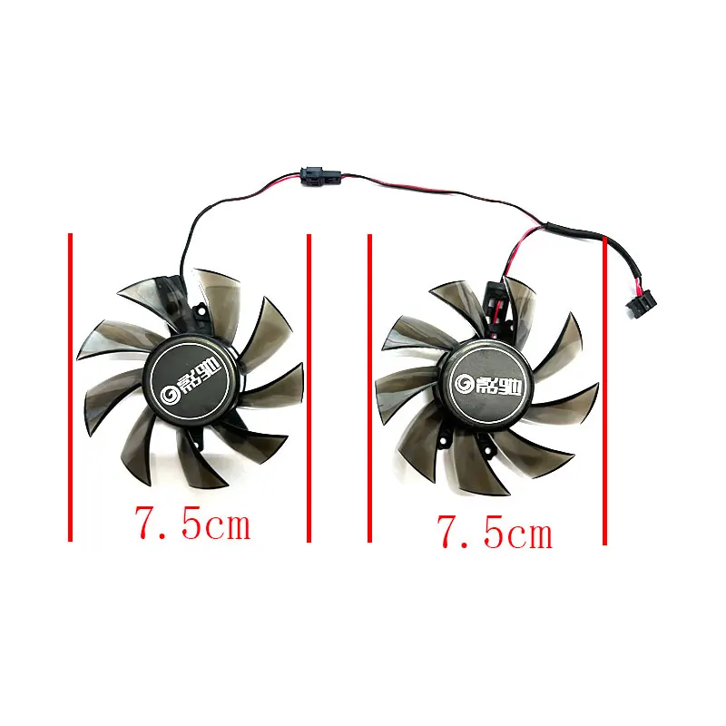 2 fans 75MM New Replacement Graphics Card Fan for GALAX GeForce GTX1050 1050ti EXOC