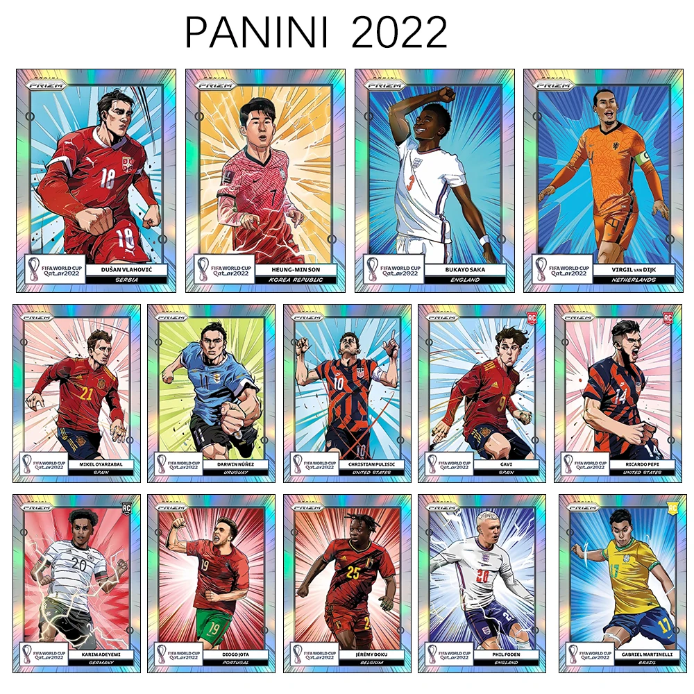 

PANINI 2022 world cup DIY PHIL FODEN PAULO DYBALA DIOGOIOTA Laser collectible cards boys' holiday gifts homemade 19PCS/SET