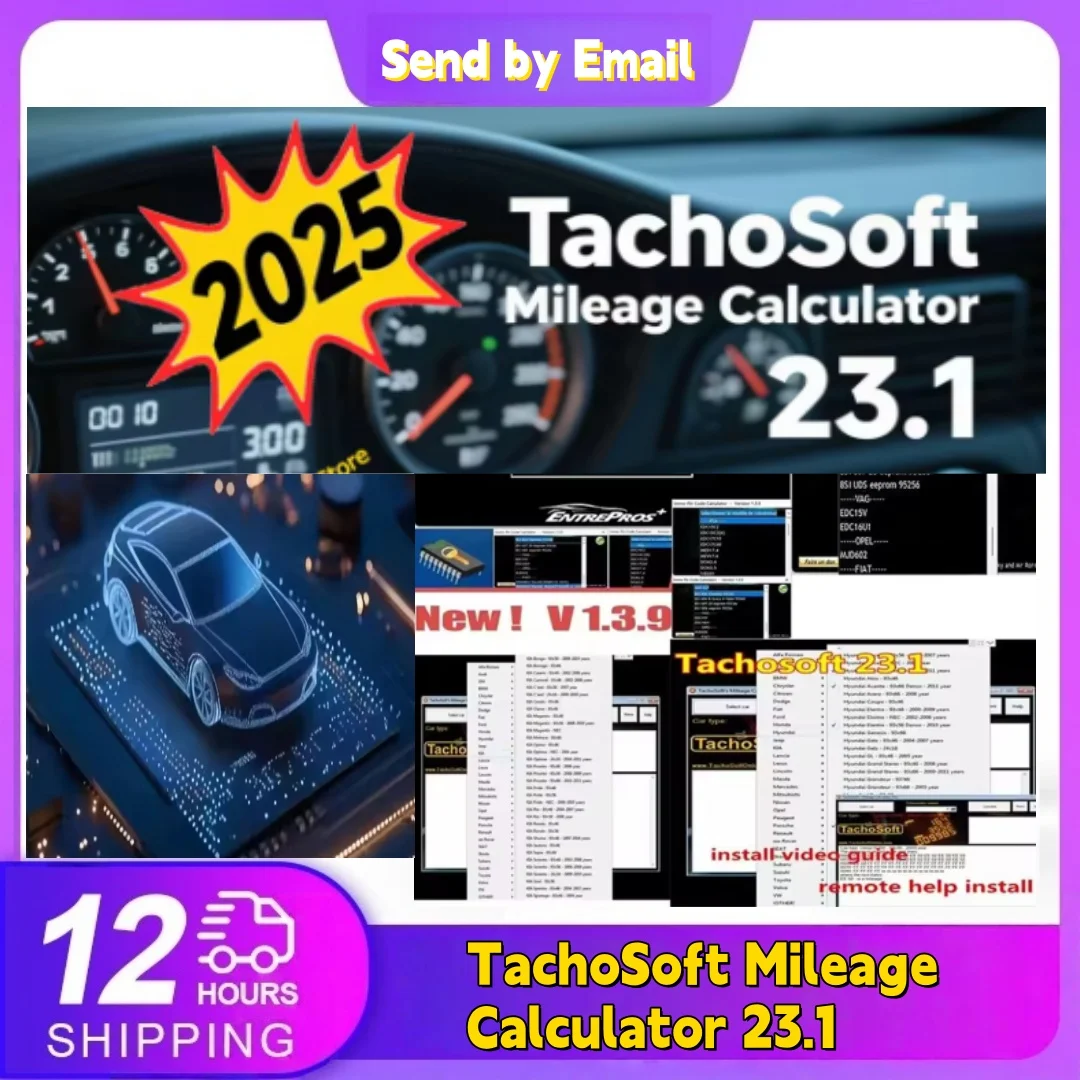 Calcolatrice di chilometraggio TachoSoft 23.1 Software di calcolo del contatore di chilometraggio TachoSoft V23.1 con calcolatrici contachilometri digitali con licenza