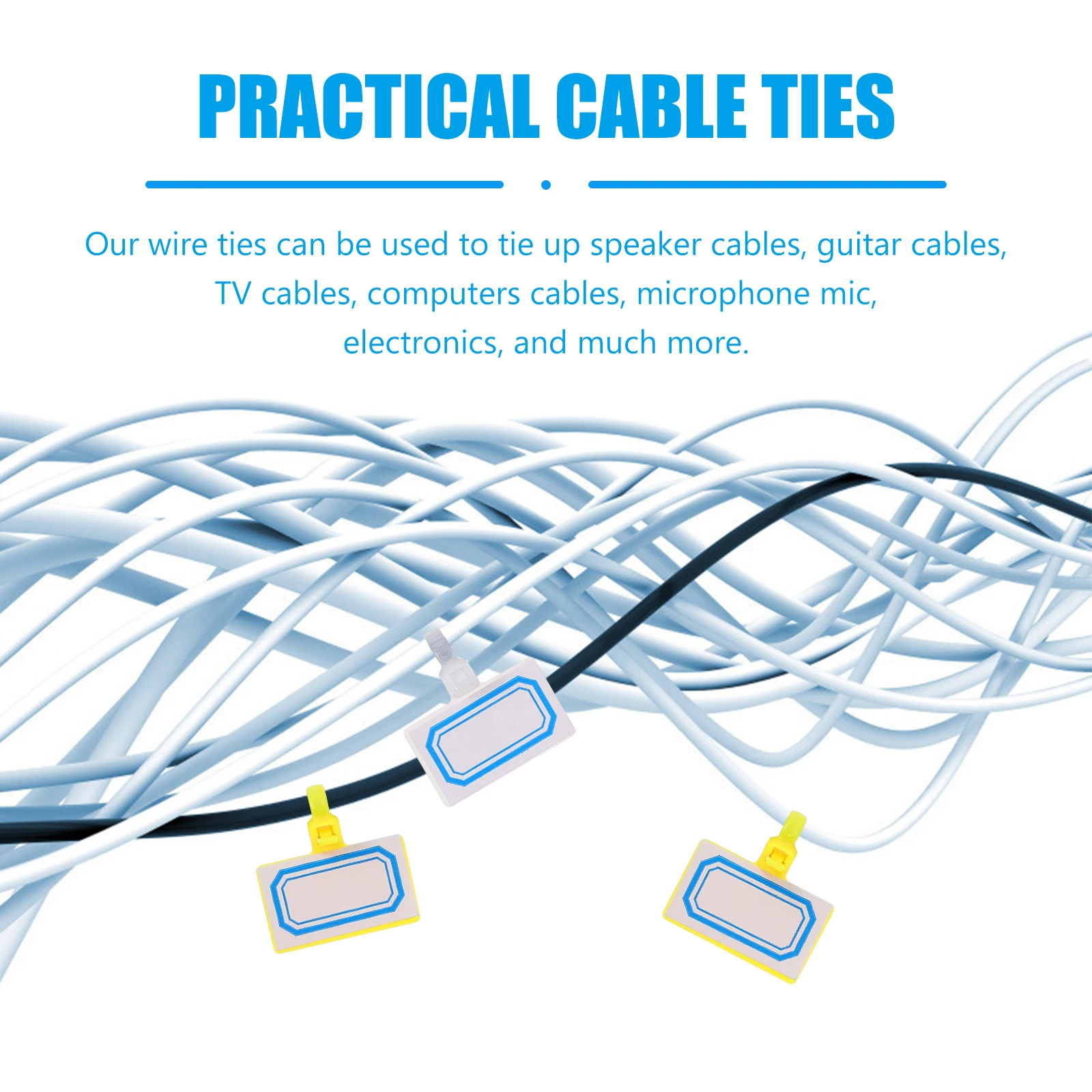 

Colorful Nylon Cable Labels Tags For Wire Marking And Organizing 2-3/4 Inch Cord Identification Ties For Electronics And Cords