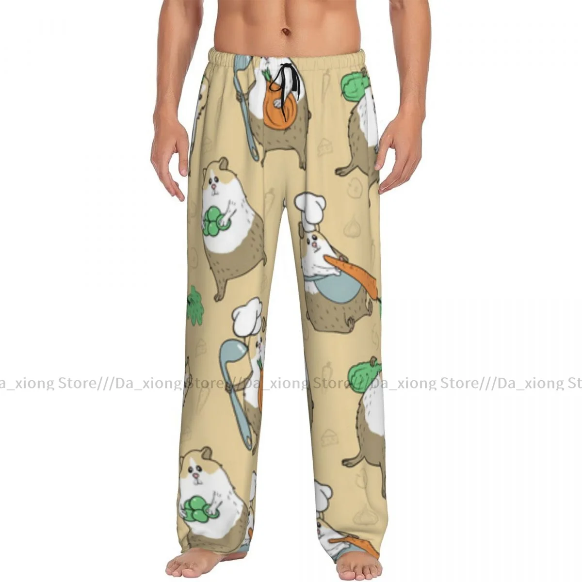 Men Sleep Bottoms Male Lounge Trousers Men's Guinea Pigs With Vegetables Pajama Pants