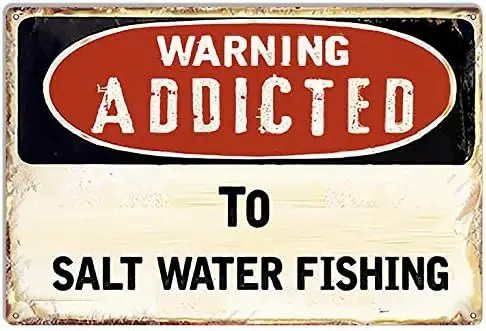 to Salt Water Fishing Outdoor 8x12 Inches Metal Tin Sign Garage Decor Man Cave