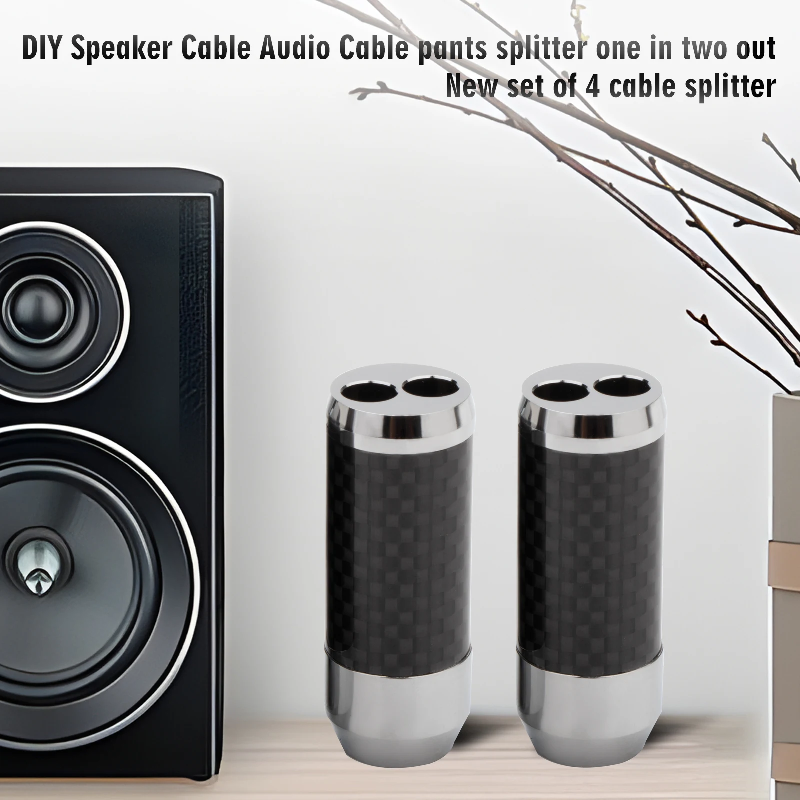 Y-разветвитель из углеродного волокна, отверстия 11 мм до 2x7 мм, кабель для брюк, загрузка от 1 до 2, кабель RCA для динамика, аудиоразъем для провода «сделай сам», кабель динамика