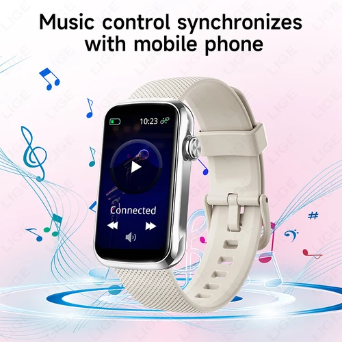 Imagen 2 del producto Reloj inteligente de 1,47 pulgadas para hombres y mujeres, pulsera inteligente con control del ritmo cardíaco y de pasos, monitoreo de salud deportiva, reloj inteligente deportivo resistente al agua para hombres