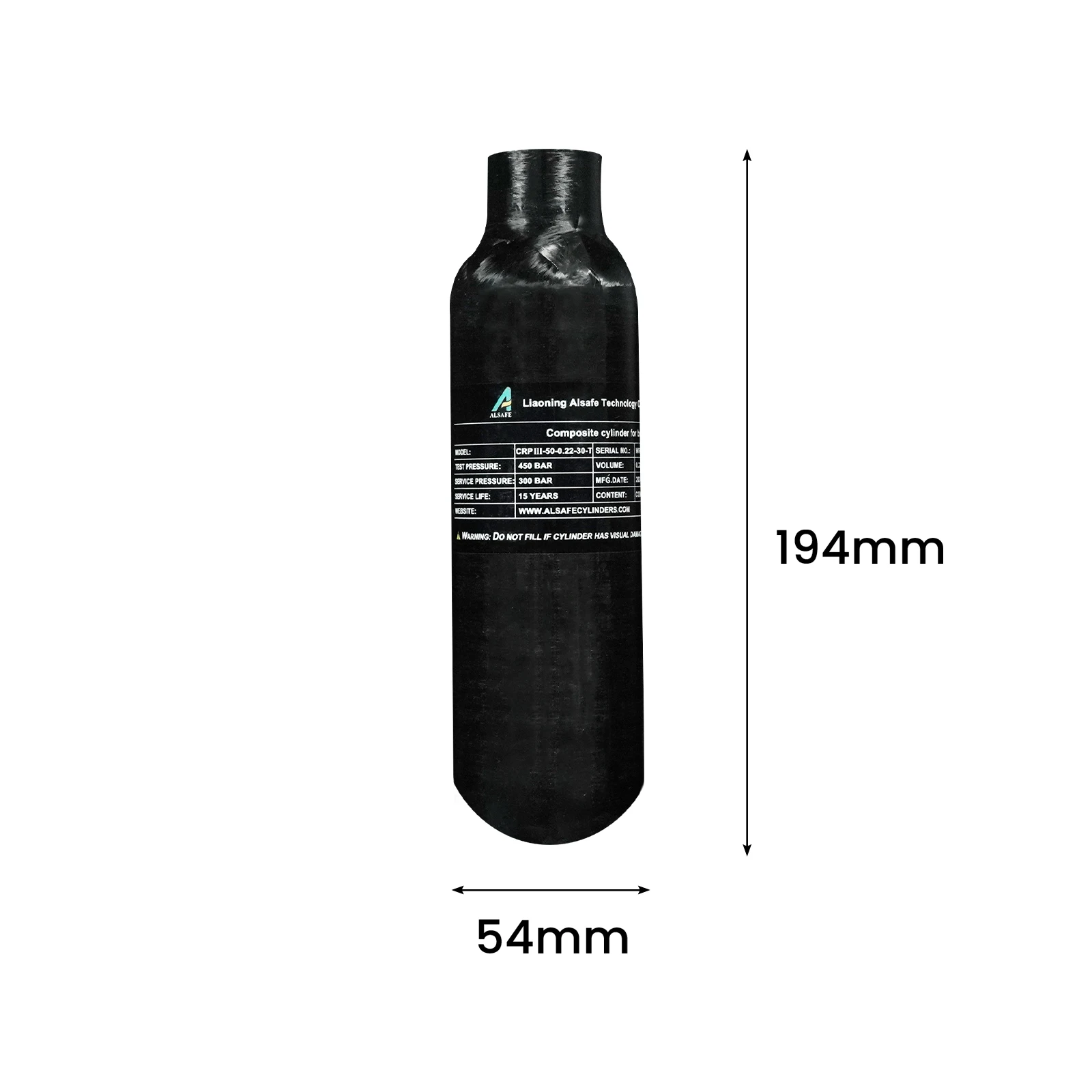 Imagem -06 - Tuxing-fibra de Carbono Cilindro com Válvula Reguladora Alta Pressão Air Garrafa Mergulho Hpa Tanque 300bar 4500psi 220cc 0.22l M18 1.5