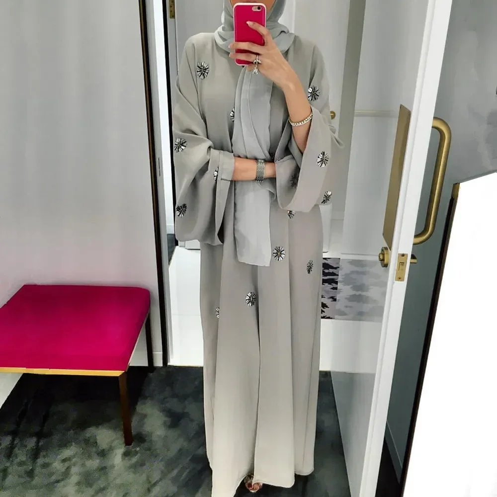 Abaya Kimono Kaftan Dubai Islam vestido musulmán Abayas caftán Marocain Qatar Omã Turquía ropa para mujeres bata Mujer