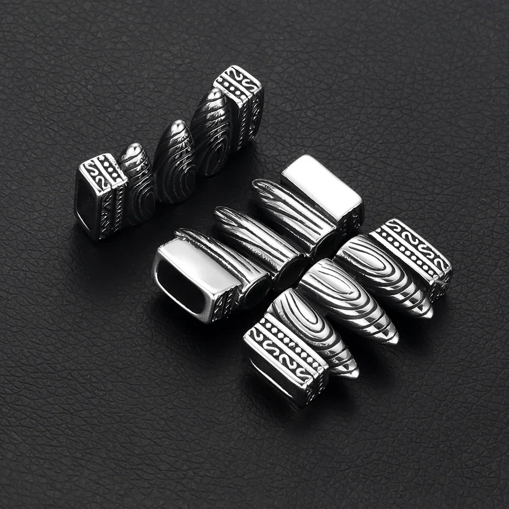 스테인레스 스틸 커넥터 세 개의 총알 곡선 구멍 12x6mm, DIY 펑크 참 팔찌 재료 보석 만들기 부품 용품