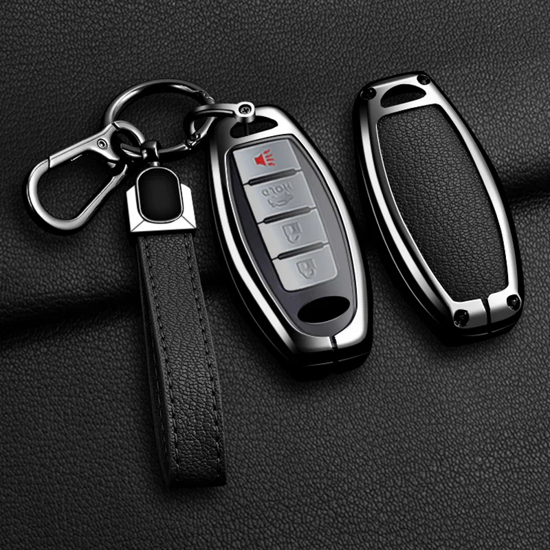 Suitable Zinc Alloy Car Remote Key Cover Case For Infiniti Q50 Q60 Q70 QX50 QX60 QX70 For Nissan Qashqai Juke J10 J11 X-Trail view 3