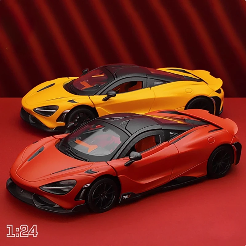 

Литой под давлением масштаб 1:24, модель суперкара из сплава, 765LT, имитация готовой гоночной игрушки, коллекция хобби, орнамент, подарок