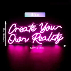 Personalized Romantic Pink LED Neon Sign- Create Your Own Realistic Wall Decor for Bedroom, Office-Perfect Ambient Lighting