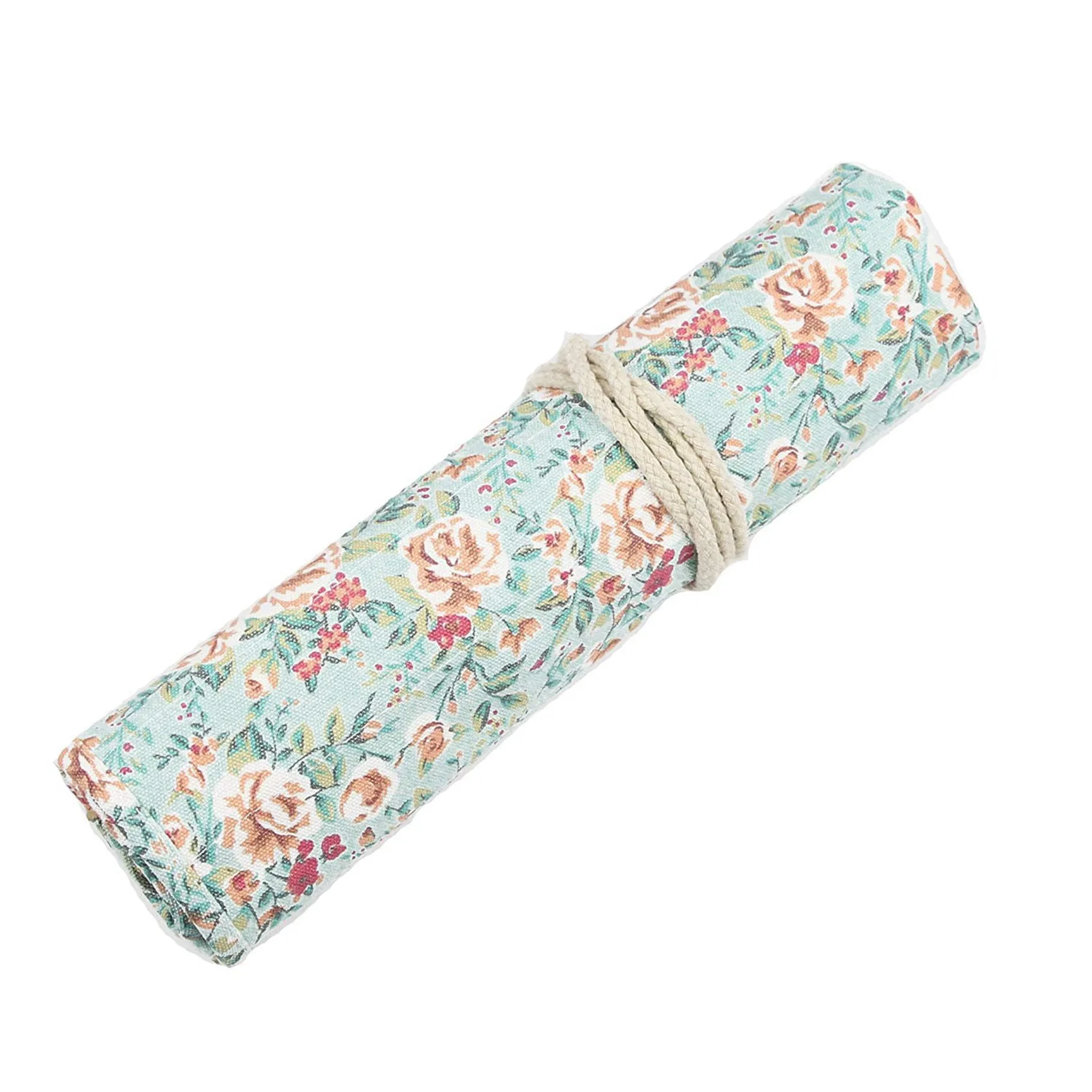 BAAG-2X 20 Pockets Art Paint Brushes Case Roll Up Pen Holder Canvas Pouch Bag