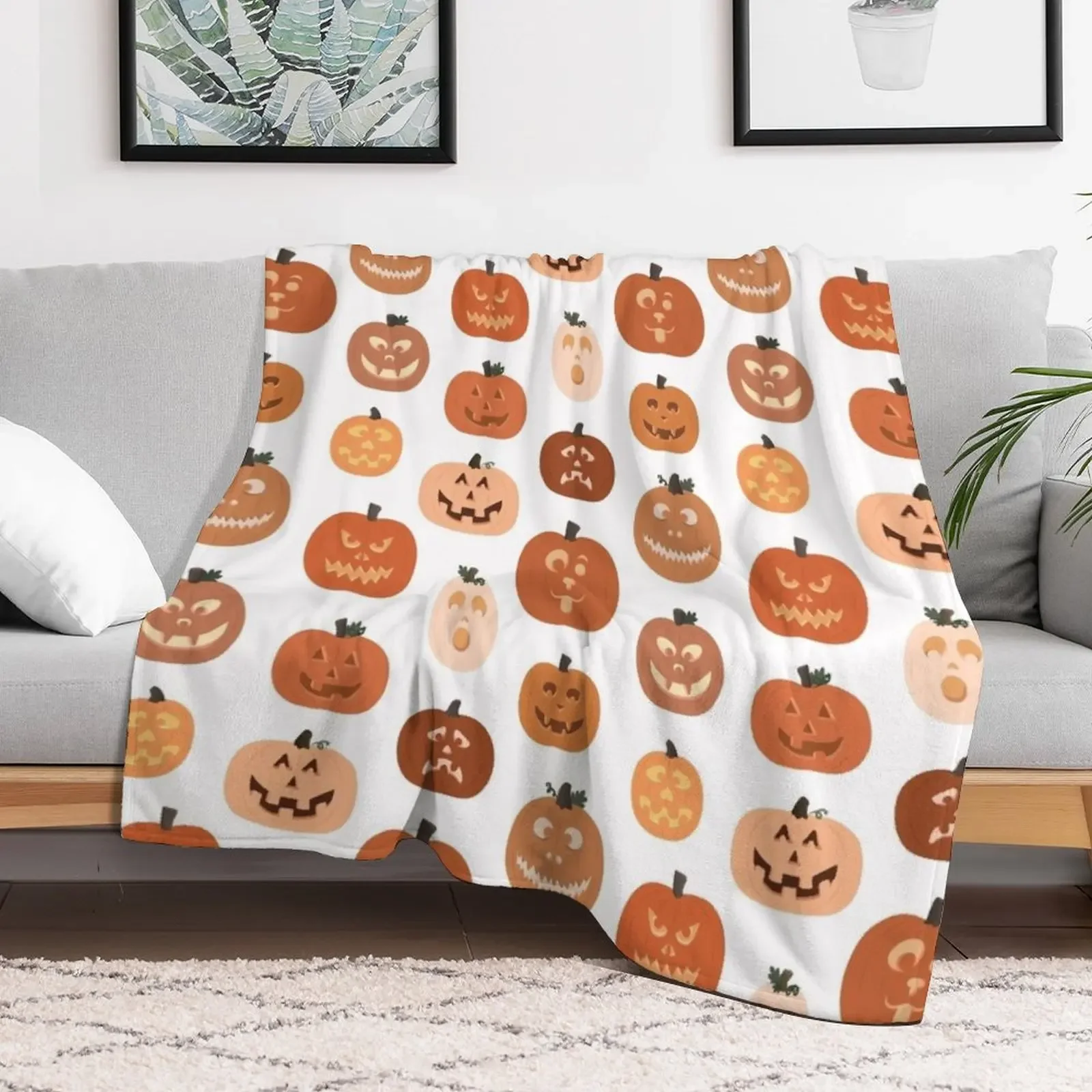 jack o' lanterns. (white variant) Throw Blanket Luxury St Furry Blankets